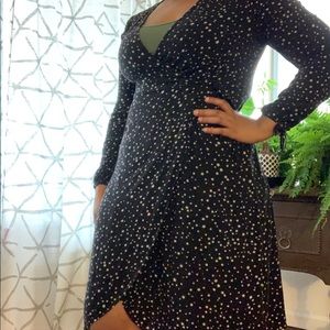 Star print mods wrap dress